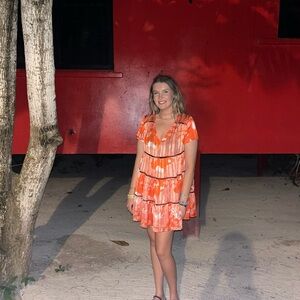 Urban Outfitters Red Floral Mini Dress